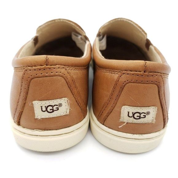 UGG Fierce Women's Slip On Flats 7 Brown Leather Loafers Sneakers Comfort Shoes - Picture 4 of 9
